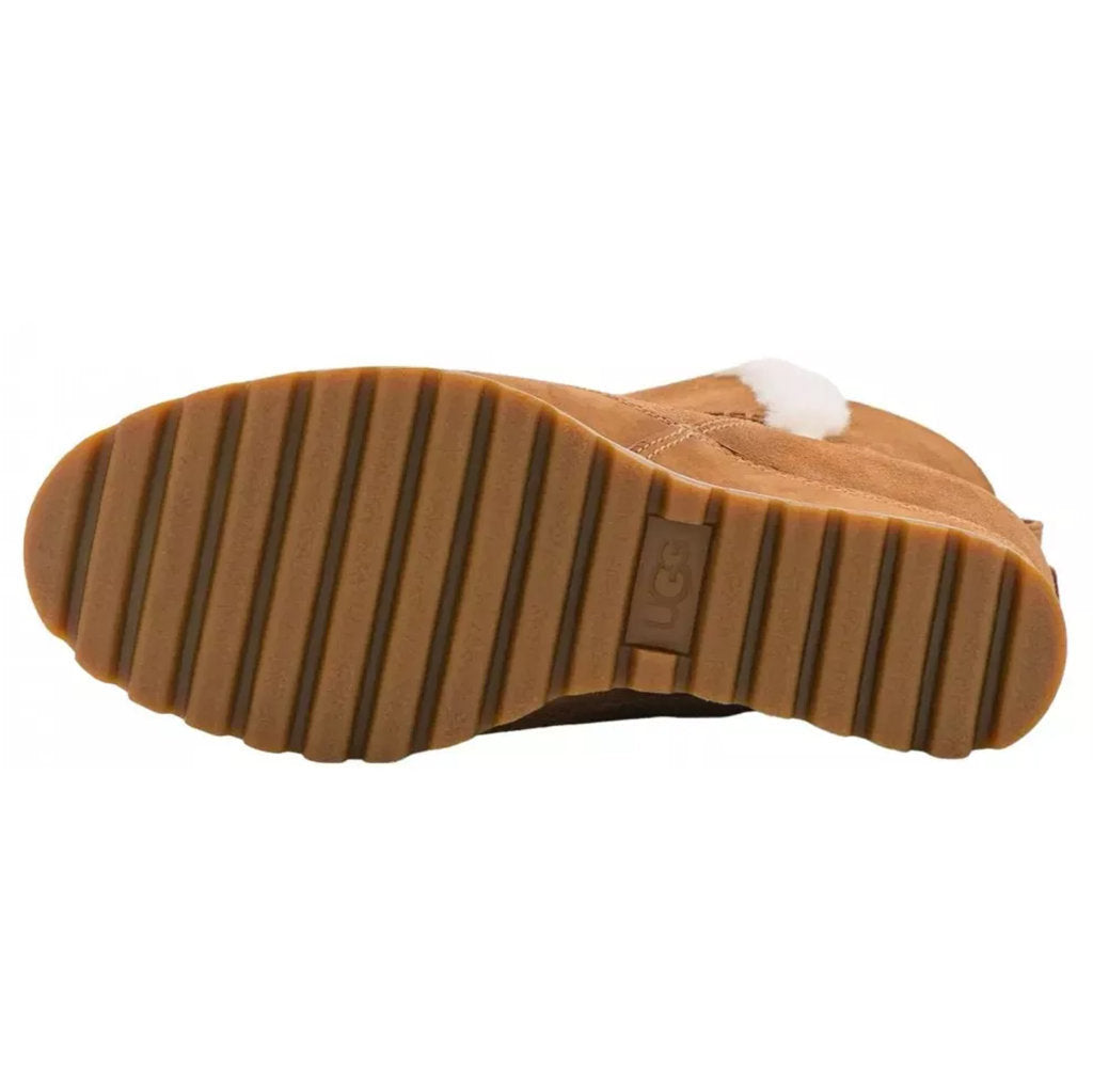 UGG Malvella Waterproof Suede Sheepskin Leather Women's Wedge Heel Boots#color_chestnut