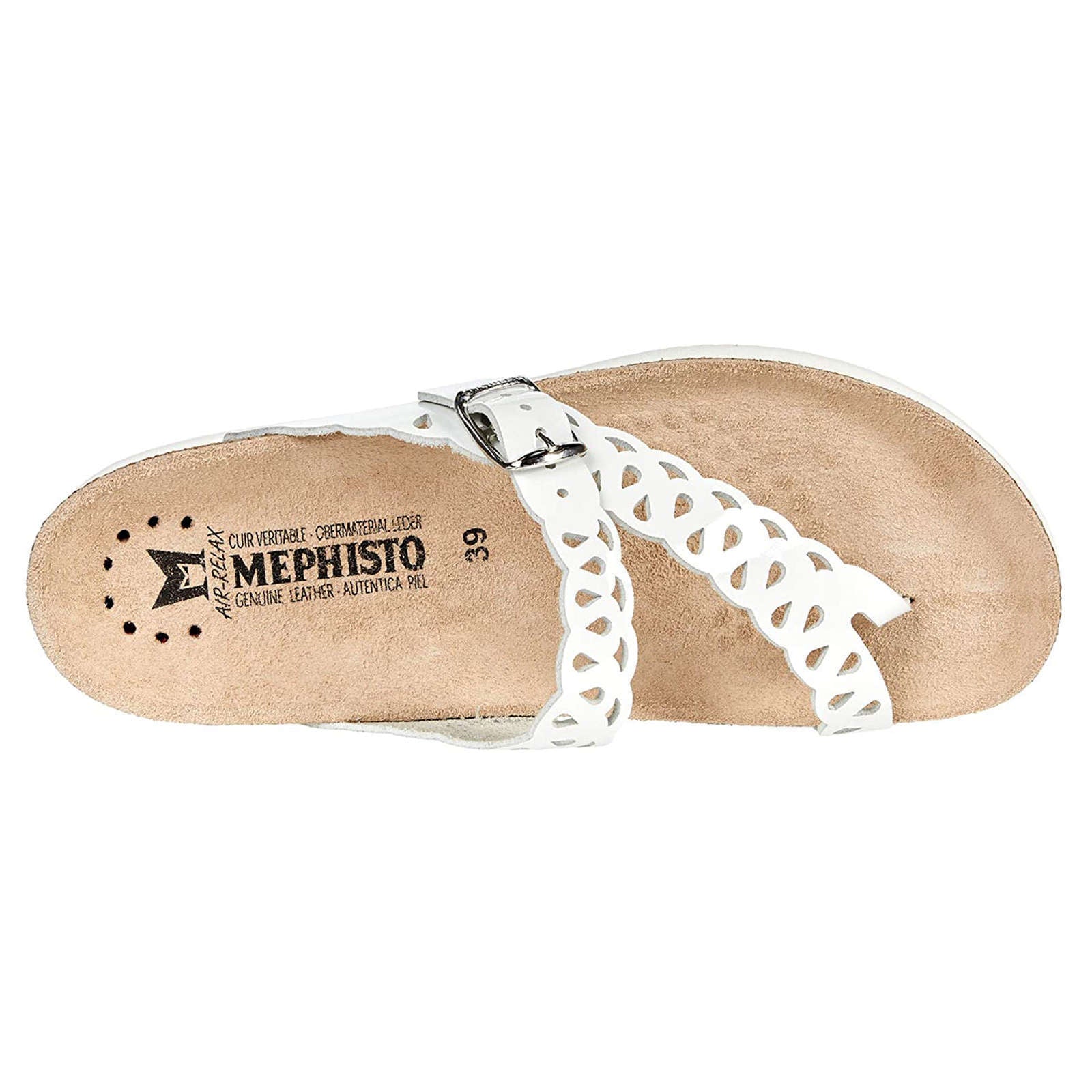Mephisto Helenia Leather Womens Sandals#color_white