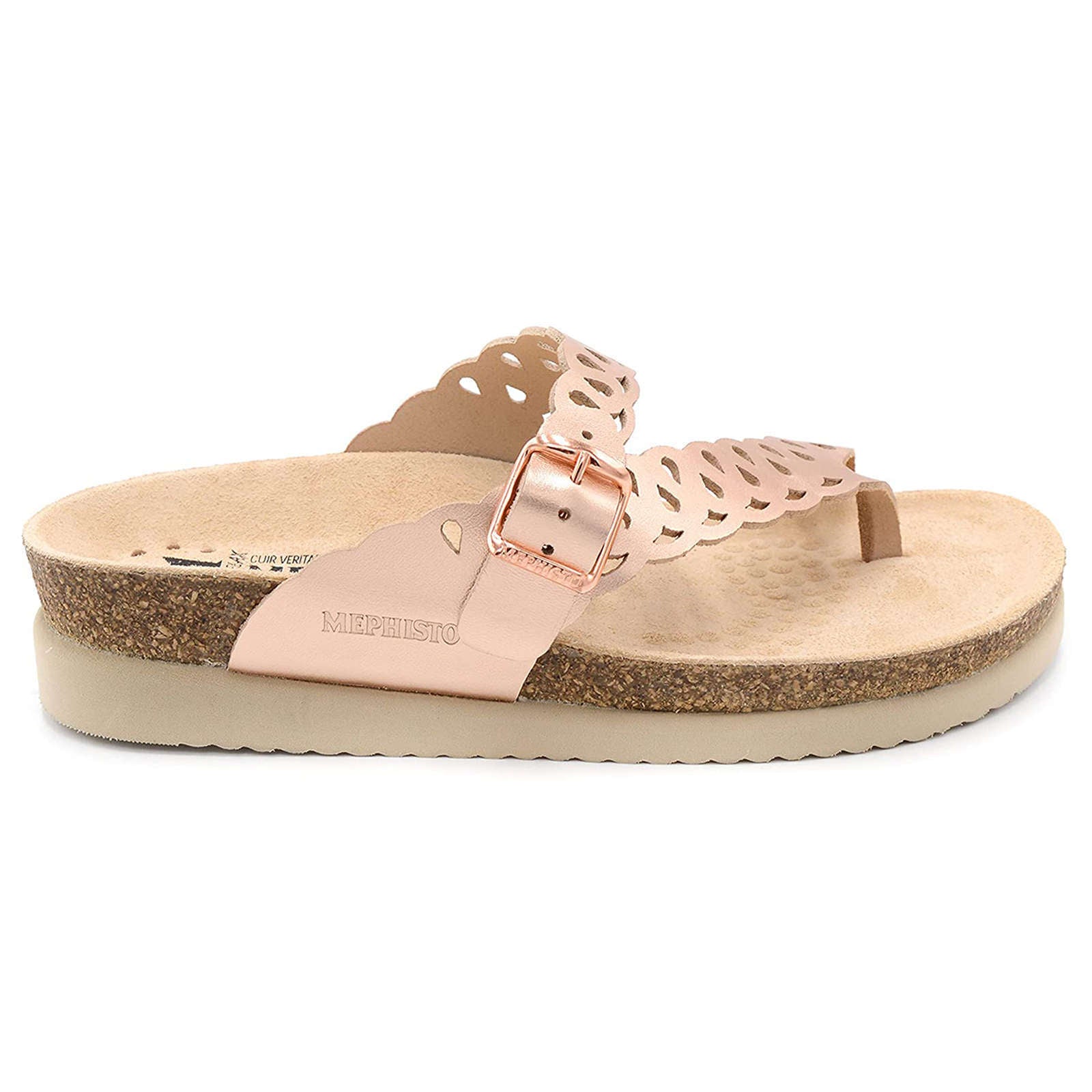 Mephisto Helenia Leather Womens Sandals#color_old pink