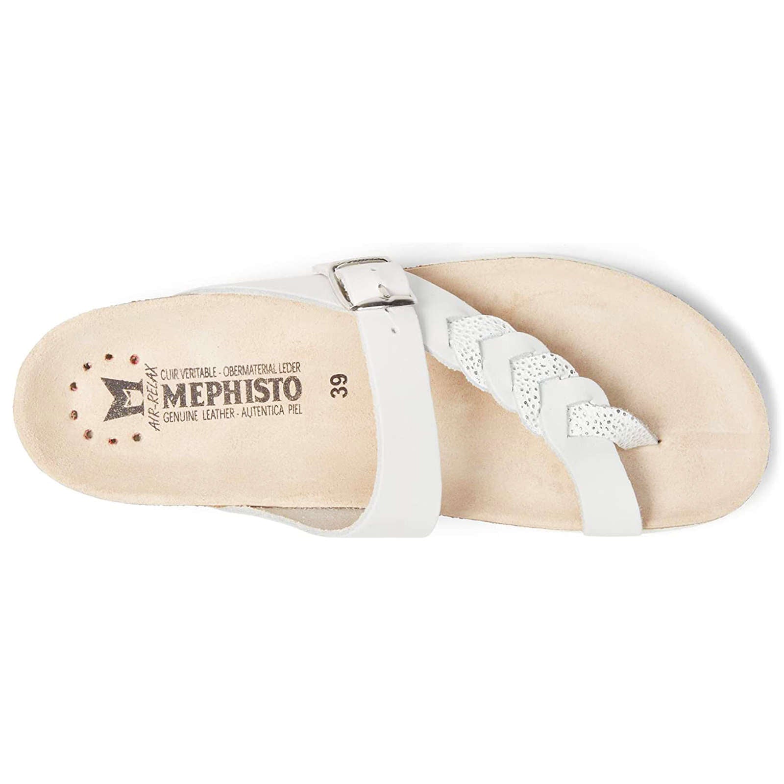 Mephisto Heleonore Leather Womens Sandals#color_white