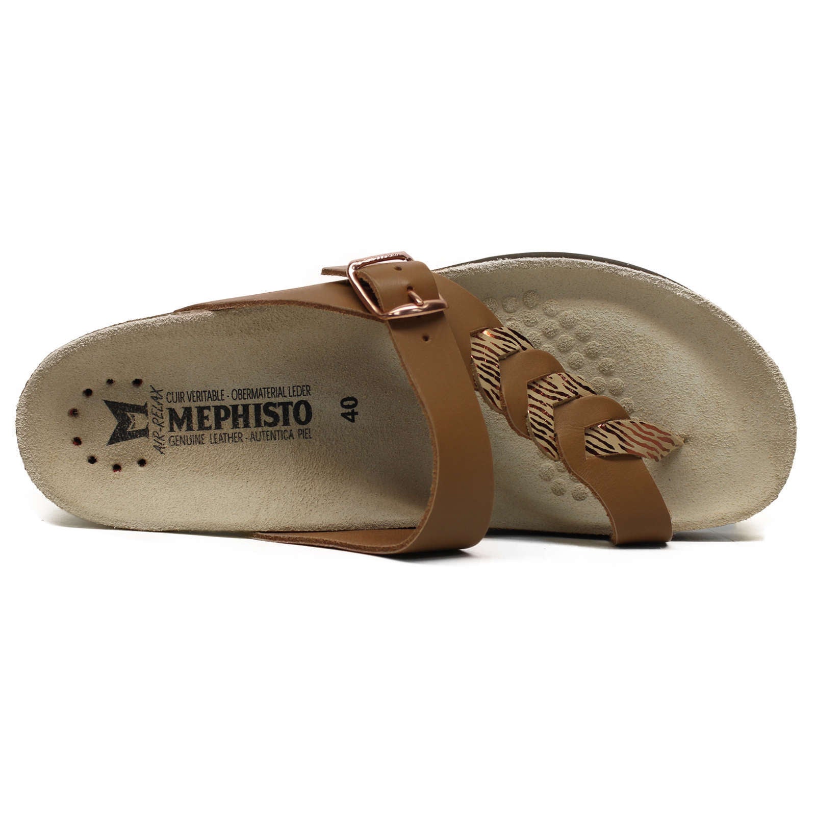 Mephisto Heleonore Leather Womens Sandals#color_camel