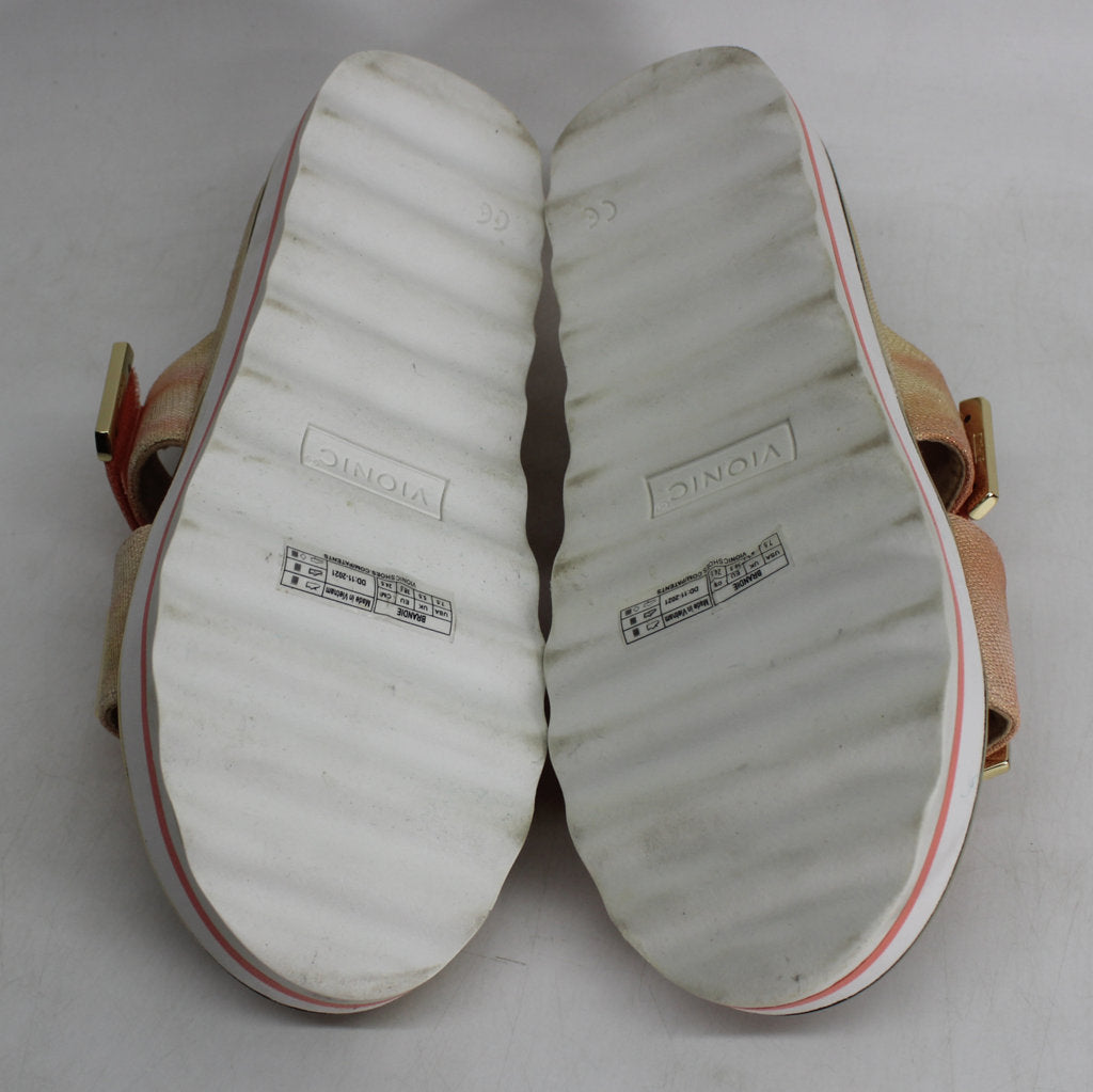 Vionic Womens Sandals Brandie Casual Hook-And-Loop Open-Back Leather - UK 5.5