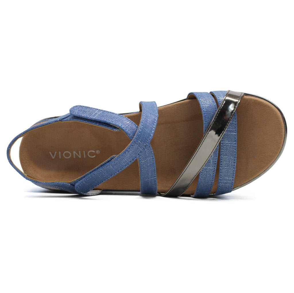 Vionic Womens Sandals Kellyn Casual Hook-And-Loop Slingback Leather Textile - UK 6.5