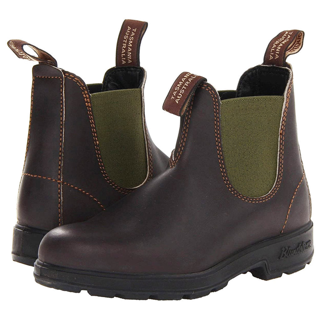 Blundstone 519 Water-Resistant Leather Unisex Chelsea Boots#color_brown olive
