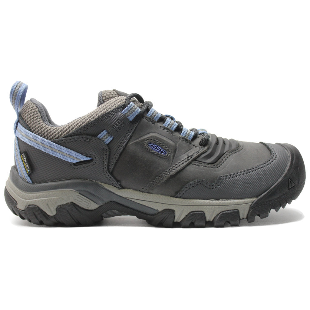 Keen Ridge Flex Waterproof Leather Women's Hiking Shoes#color_steel grey hydrangea