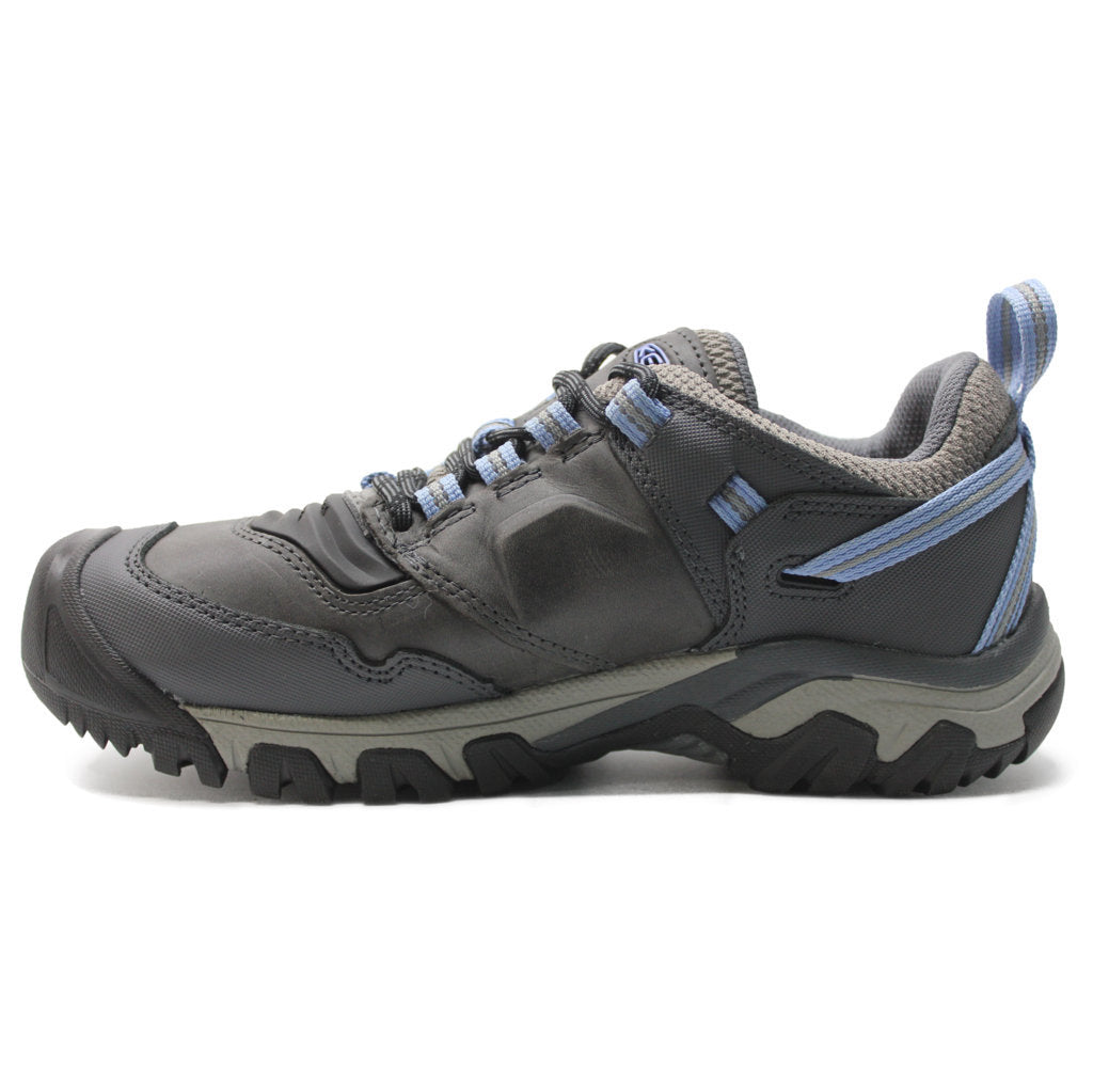 Keen Ridge Flex Waterproof Leather Women's Hiking Shoes#color_steel grey hydrangea