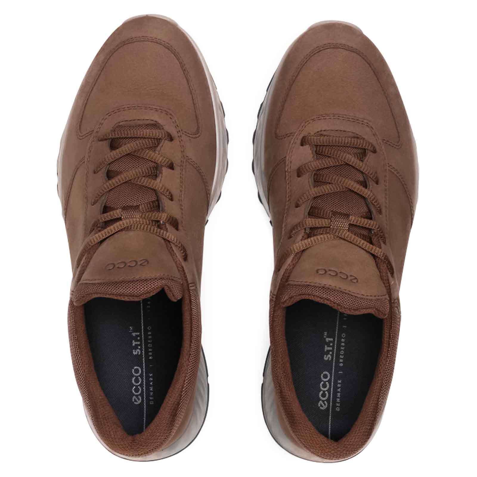 Ecco Exostride Low GTX Leather Mens Shoes#color_cocoa brown