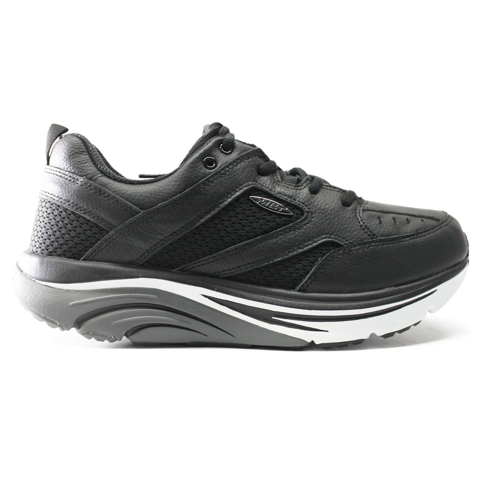 MBT Anataka DX 2 Nappa Suede Leather & Mesh Women's Low-Top Trainers#color_black