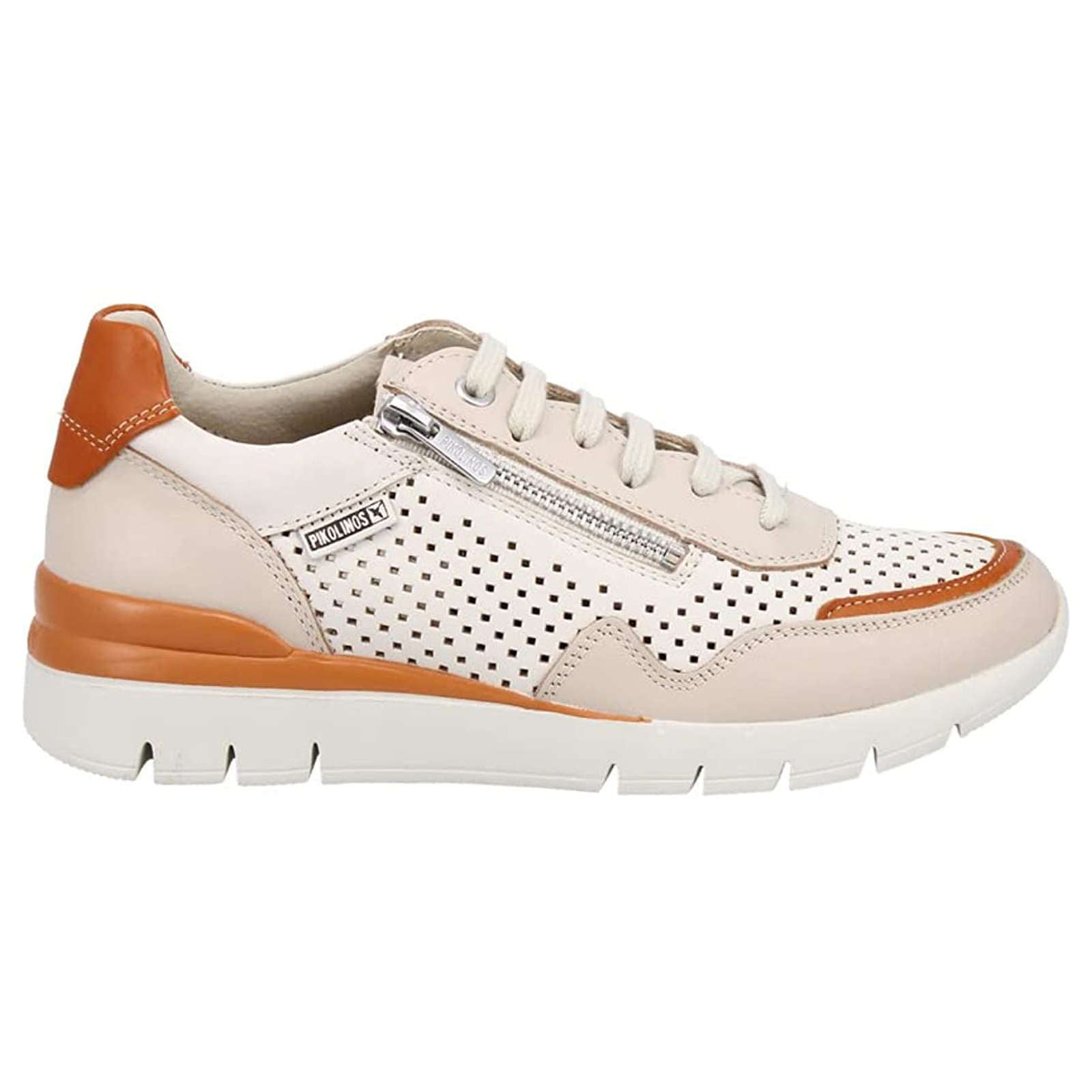 Pikolinos Cantabria W4R-6968 Leather Womens Trainers#color_marfil orange