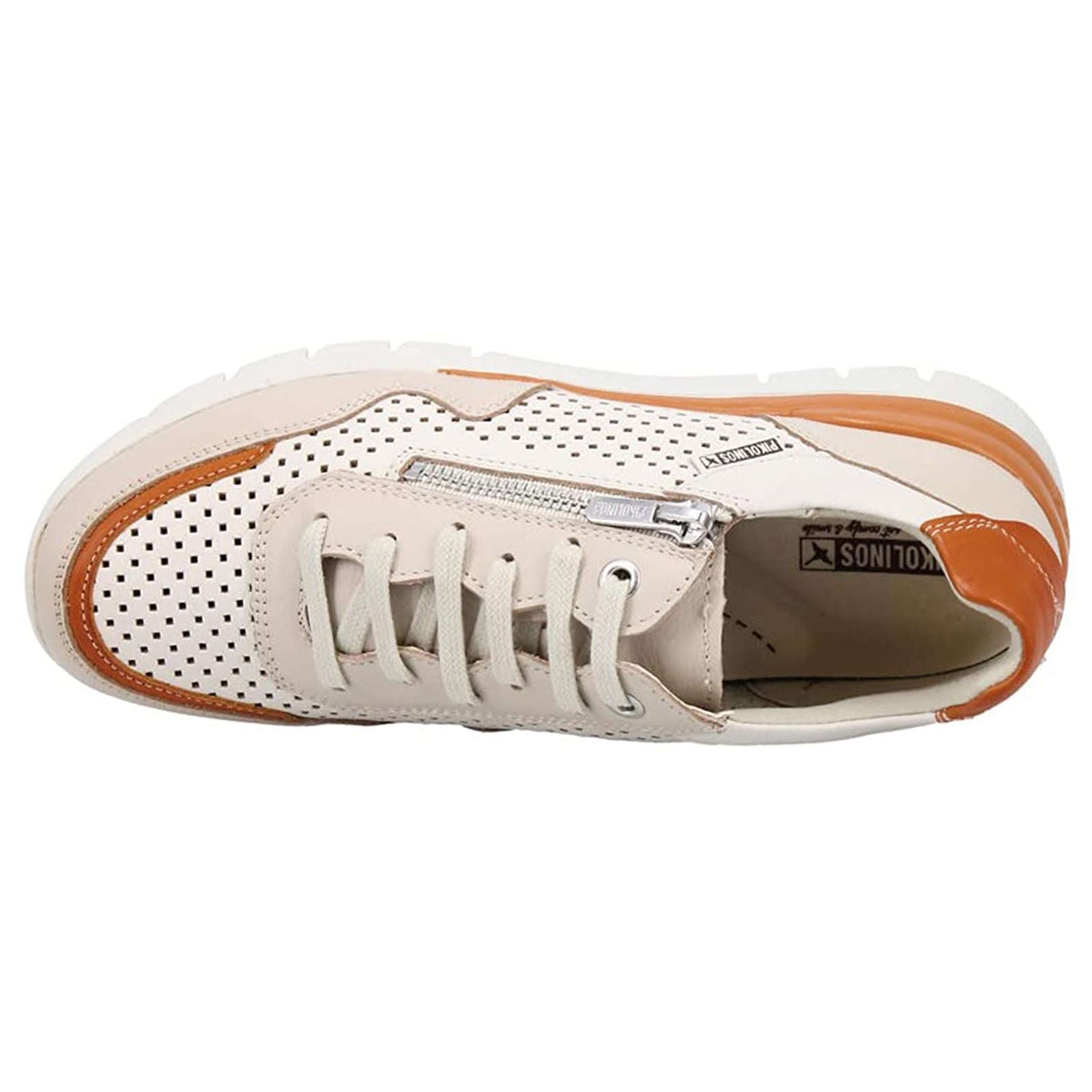 Pikolinos Cantabria W4R-6968 Leather Womens Trainers#color_marfil orange