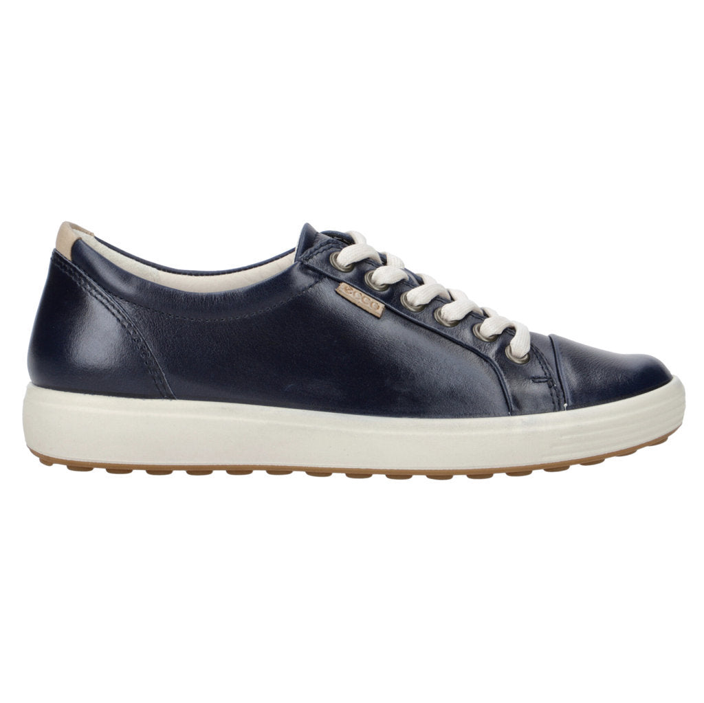 Ecco Soft 7 Smooth Leather Womens Trainers#color_marine