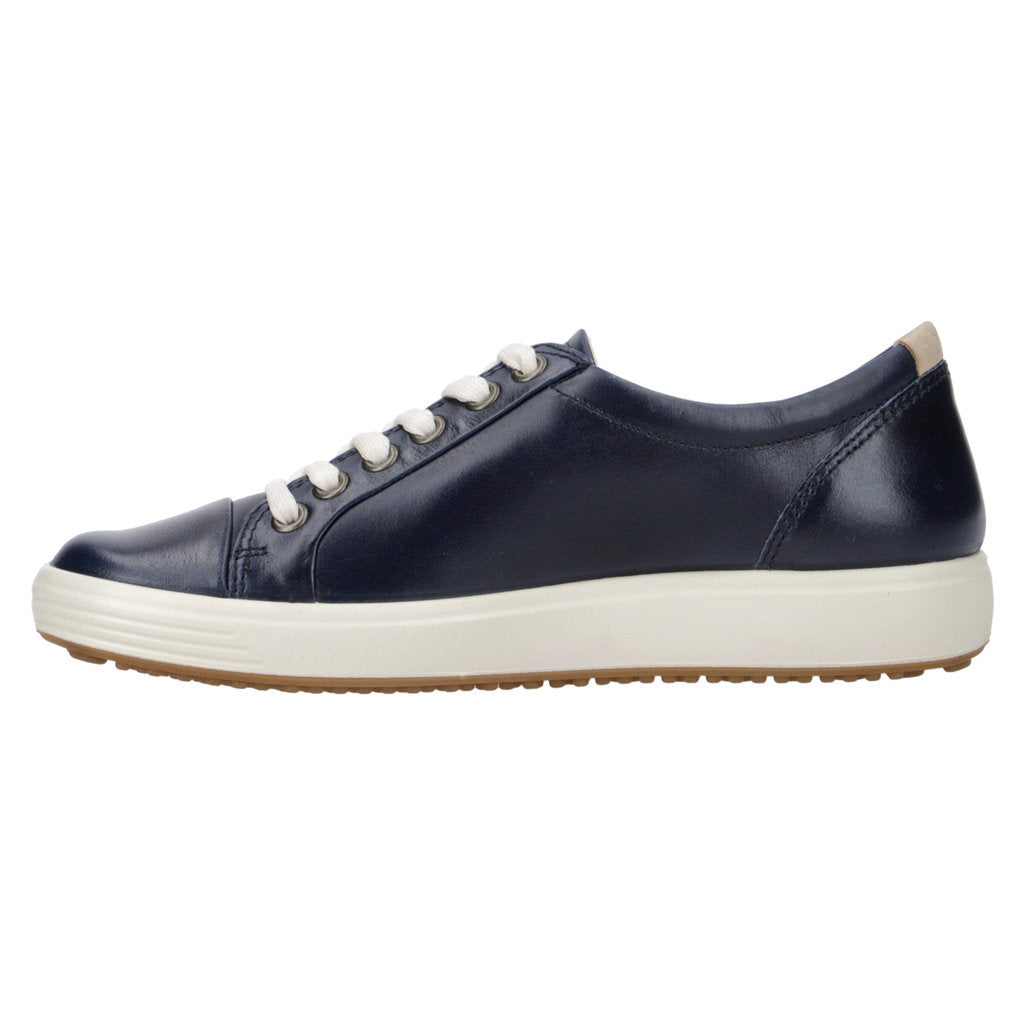 Ecco Soft 7 Smooth Leather Womens Trainers#color_marine
