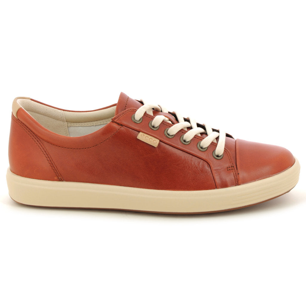Ecco Soft 7 Smooth Leather Womens Trainers#color_cognac