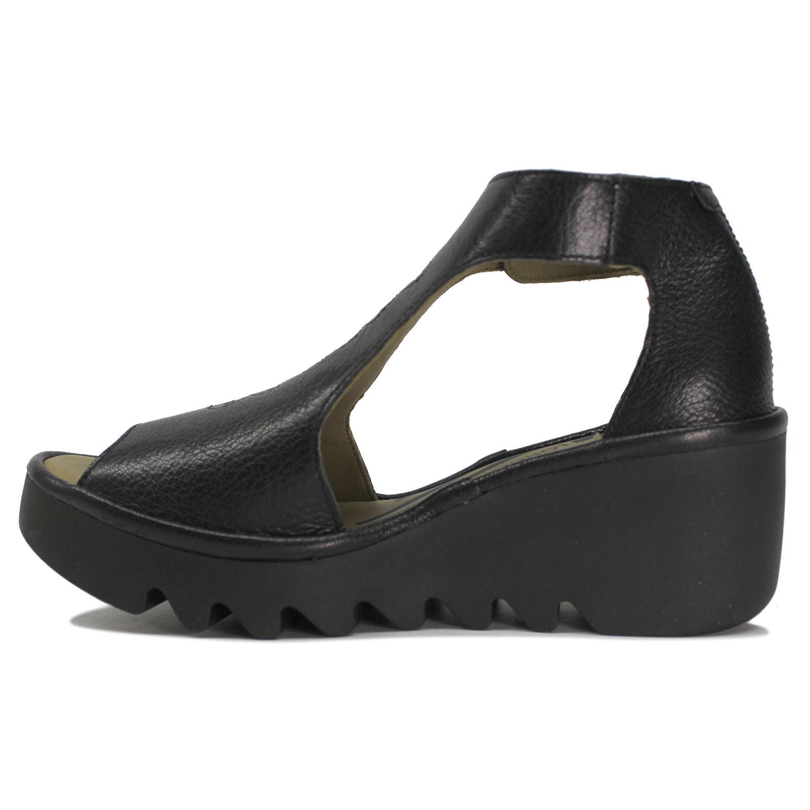 Fly London BEZO306FLY Mousse Leather Womens Sandals#color_black