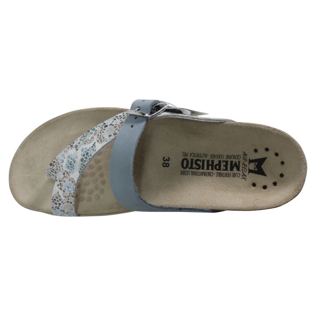 Mephisto Helen Mix Printed Leather Womens Sandals#color_sky blue