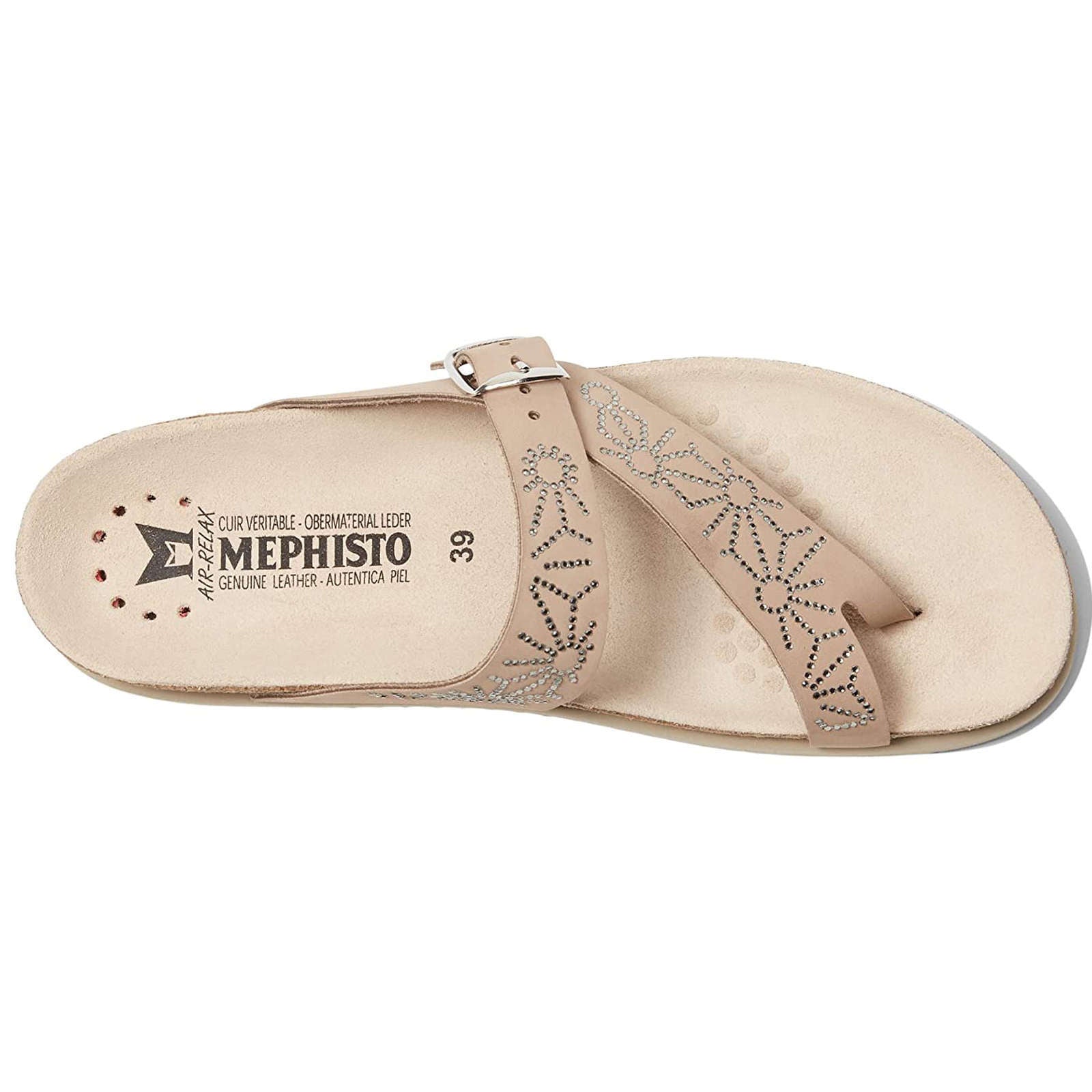 Mephisto Hella Spark Leather Nubuck Womens Sandals#color_light taupe