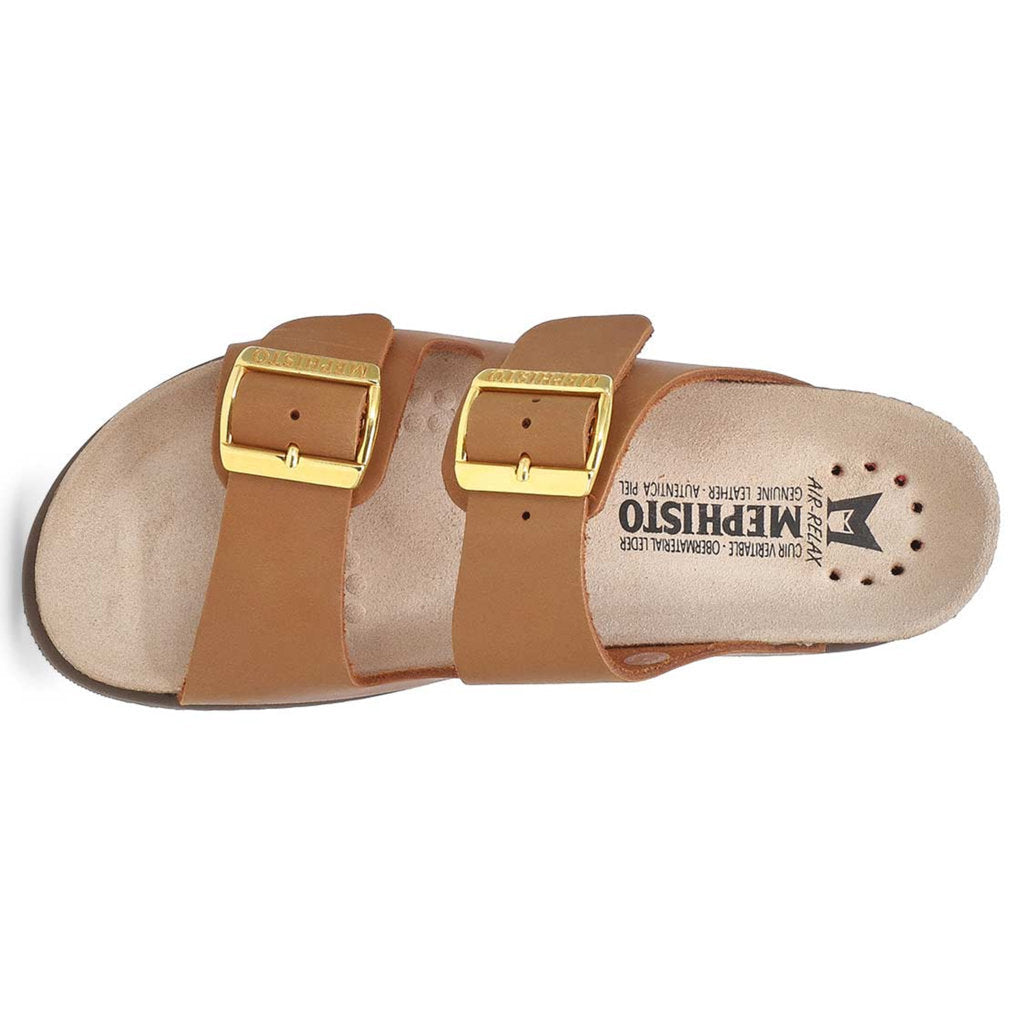 Mephisto Hester Leather Nubuck Womens Sandals#color_camel