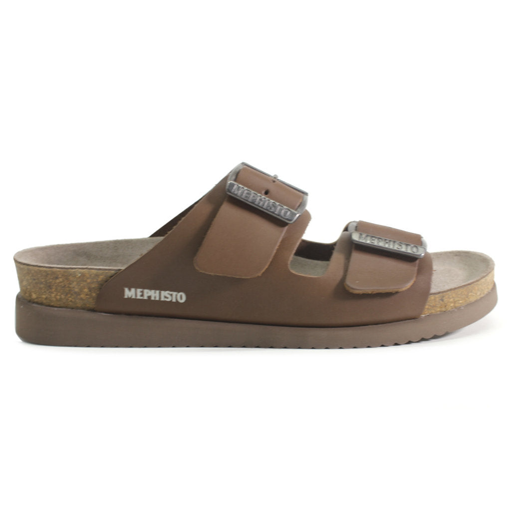 Mephisto Hester Leather Nubuck Womens Sandals#color_dark brown