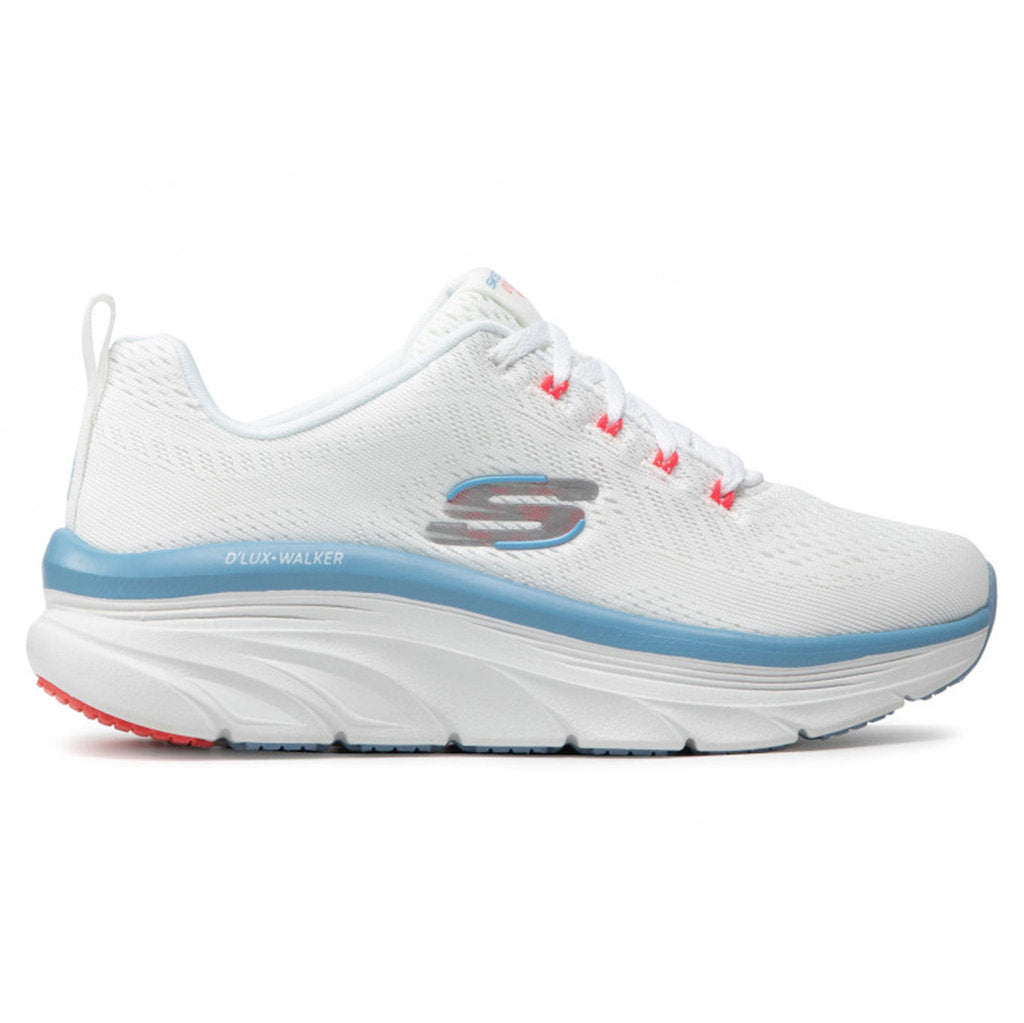 Skechers D'Lux Walker Fresh Finesse Mesh Women's Low-Top Trainers#color_white pink blue