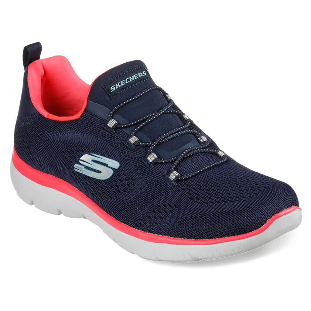 Skechers Summits - Perfect Views Mesh Women's Low-Top Trainers#color_navy neon pink