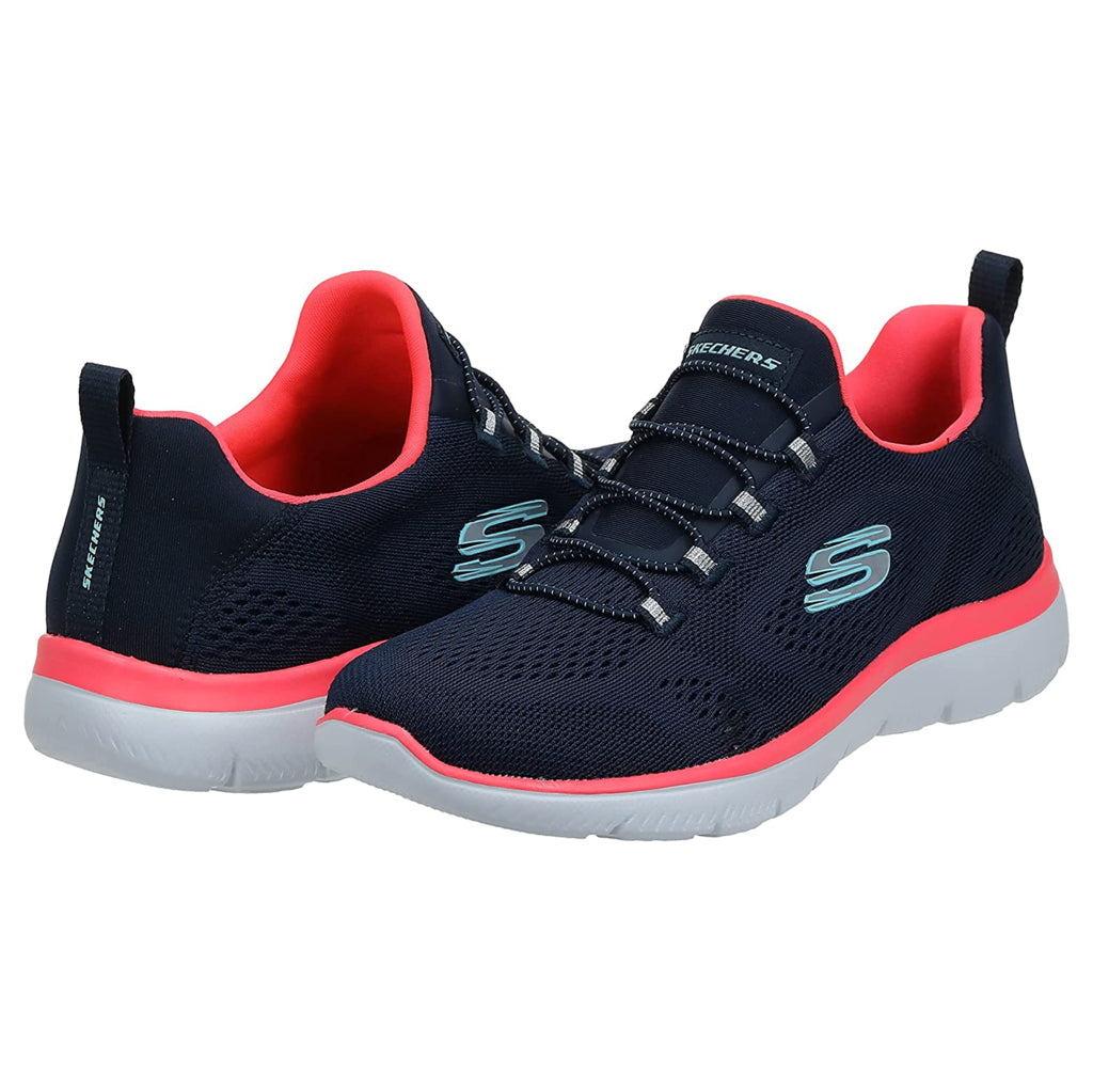 Skechers Summits - Perfect Views Mesh Women's Low-Top Trainers#color_navy neon pink