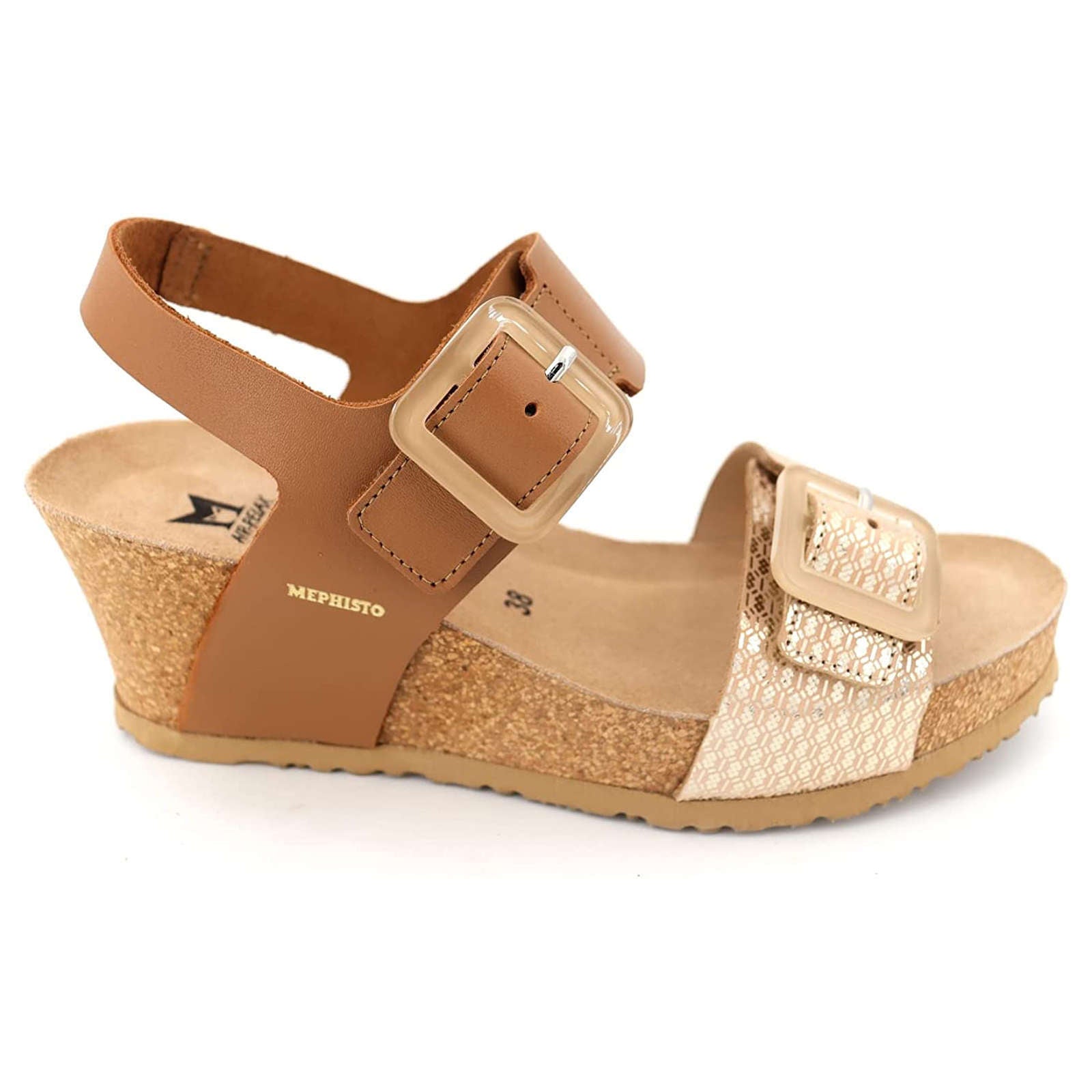 Mephisto Lissia Leather Womens Sandals#color_camel