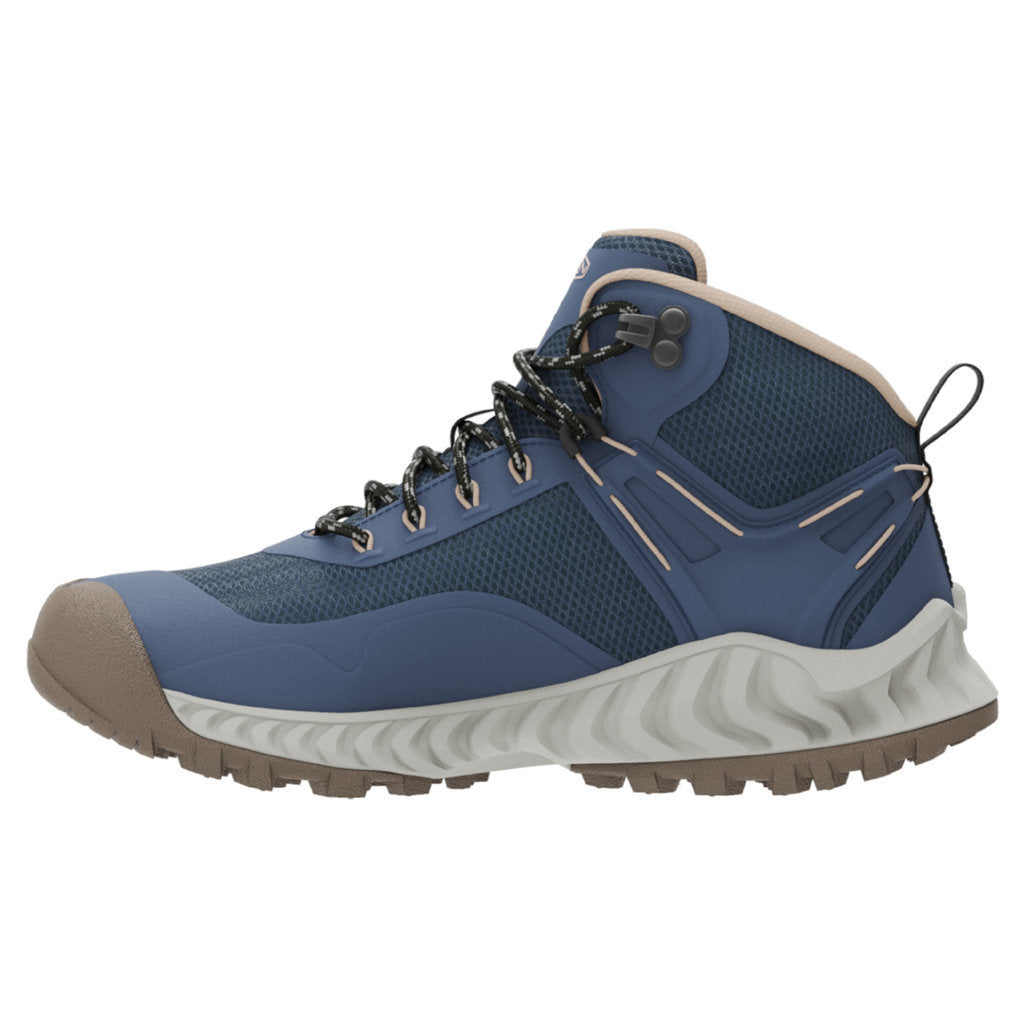 Keen Nxis Evo Mid WP Textile Synthetic Womens Boots#color_vintage indigo harbor gray