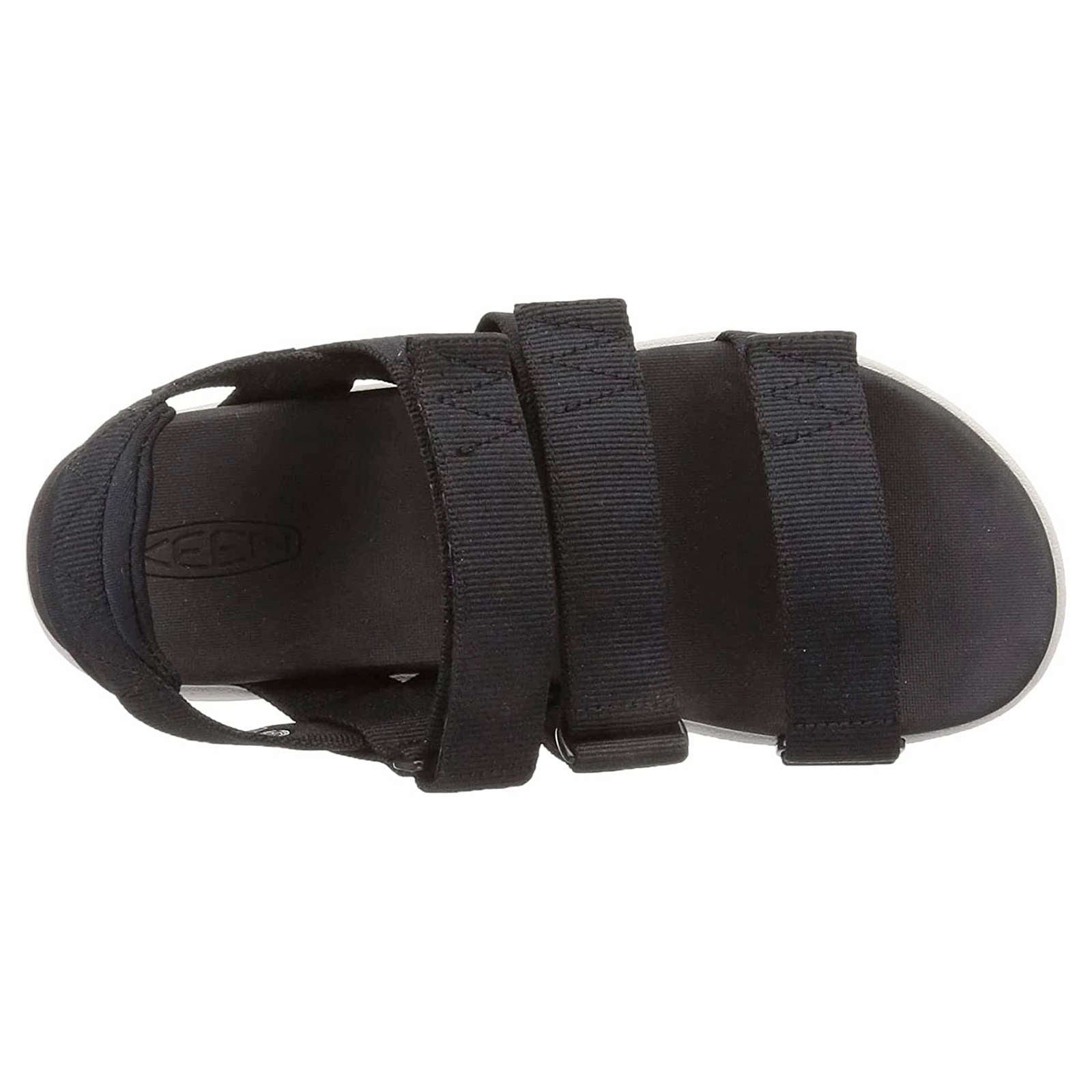 Keen Elle Strappy Textile Women's Velcro Sandals#color_black vapor