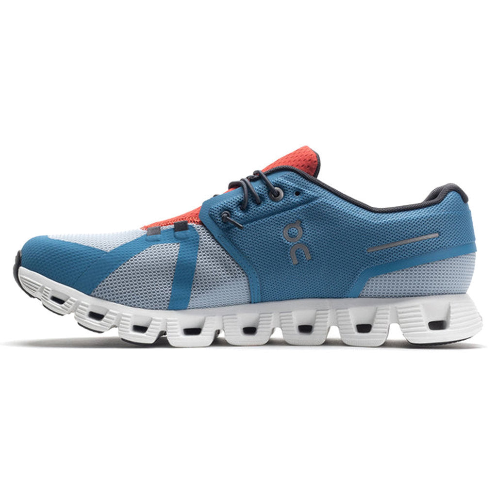 On Running Cloud 5 Push Textile Men's Low-Top Trainers#color_niagara chambray