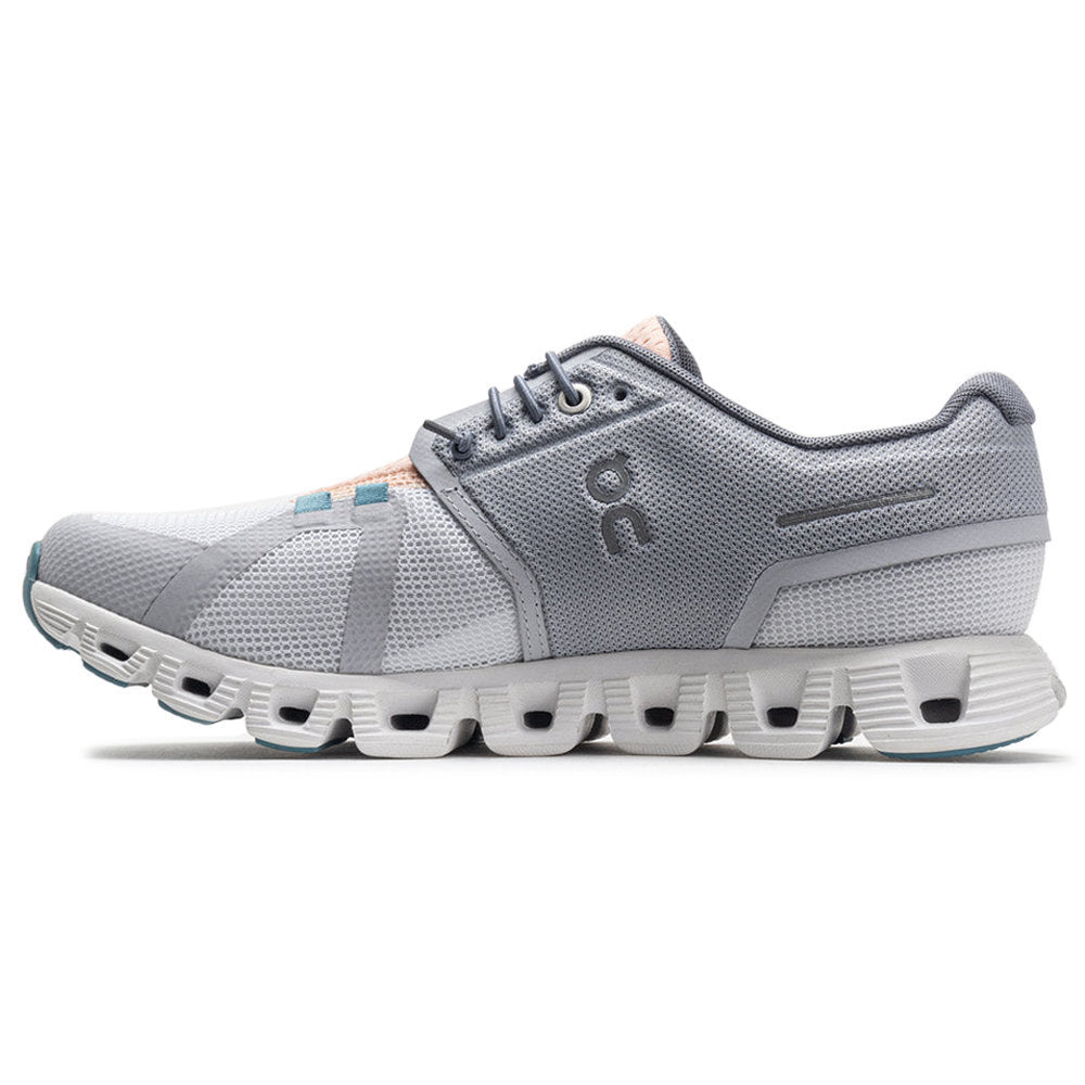 On Running Cloud 5 Push Textile Women's Low-Top Trainers#color_glacier undyed white