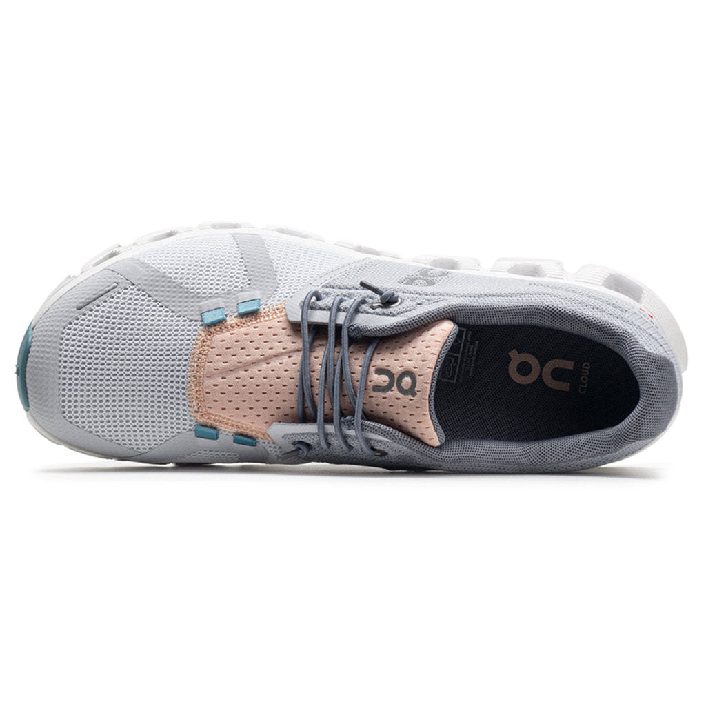 On Running Cloud 5 Push Textile Women's Low-Top Trainers#color_glacier undyed white