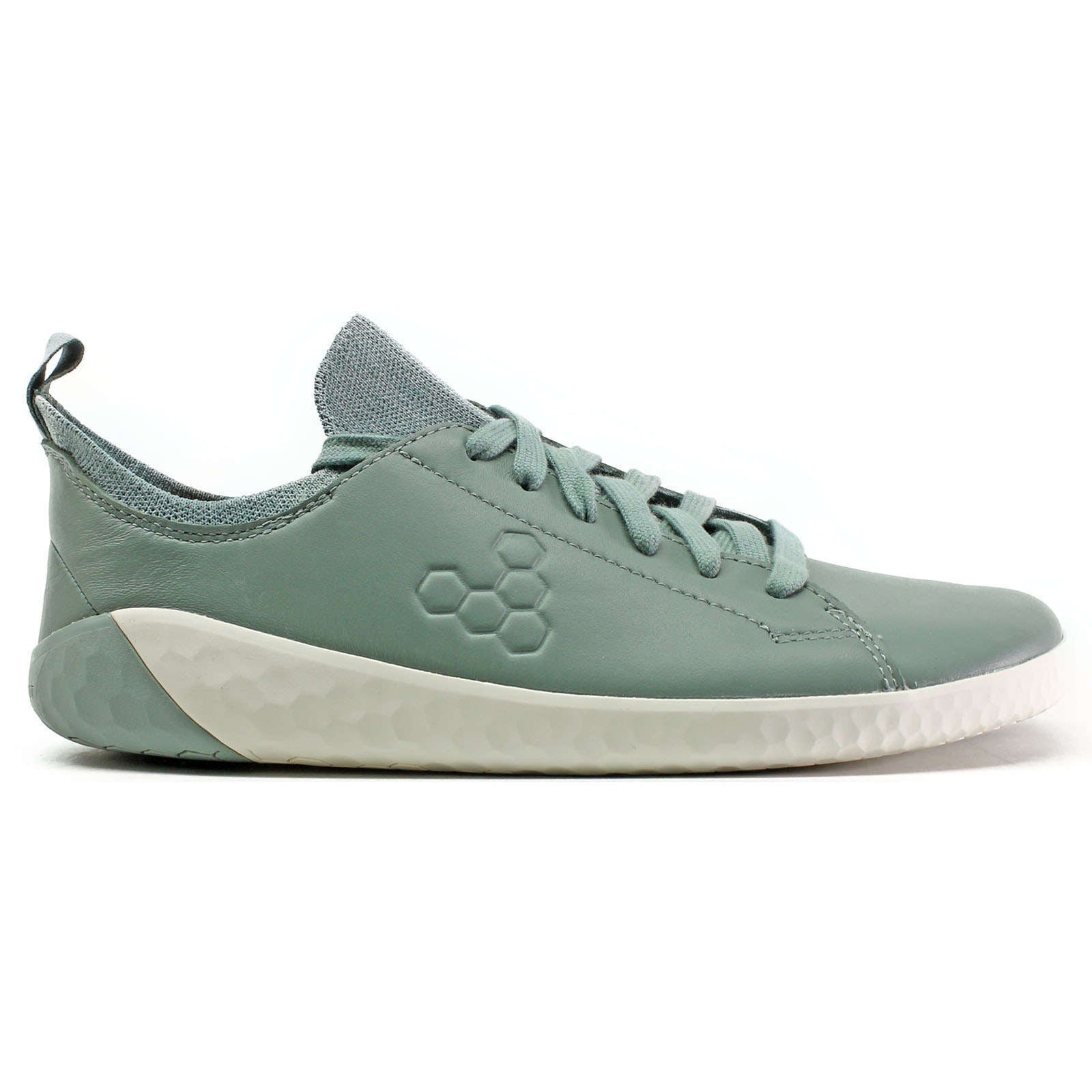 Vivobarefoot Geo Court Knit Leather Womens Trainers#color_sea green