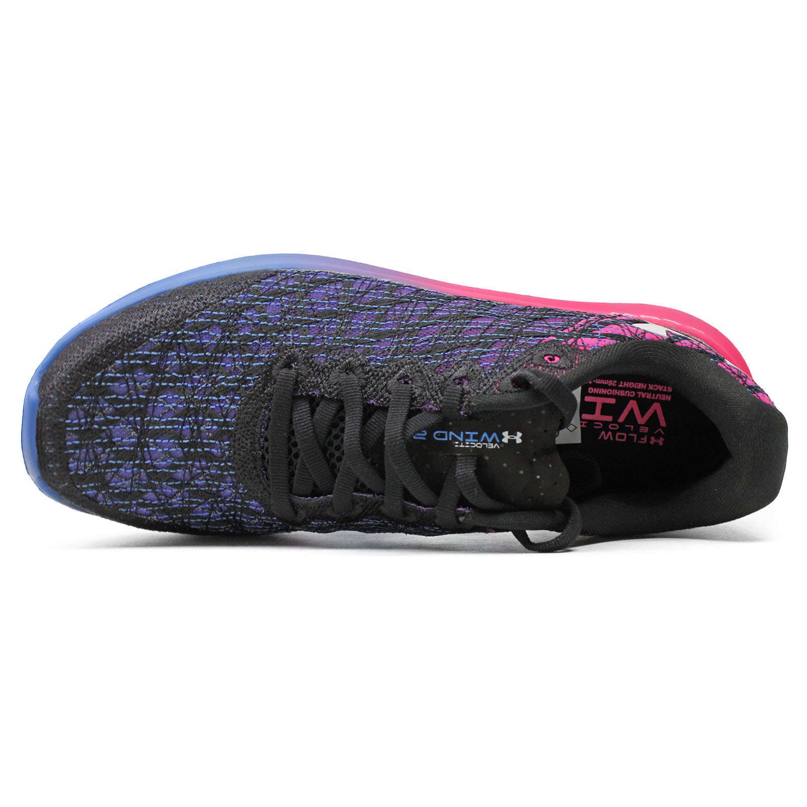 Under Armour Flow Velociti Wind 2 Synthetic Textile Women's Low-Top Trainers#color_black pink