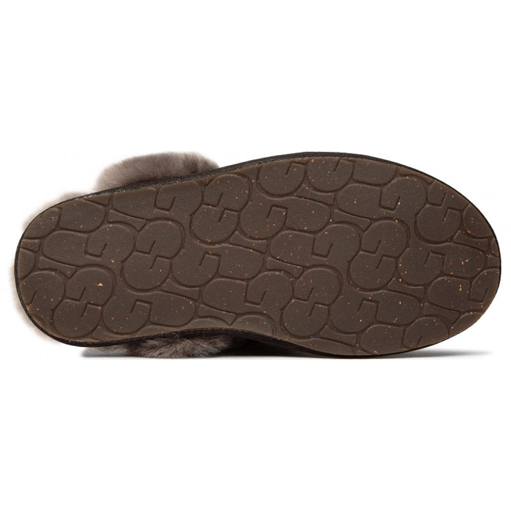 UGG Scuffette II Sheepskin Suede Women's Slide Sandals#color_black grey