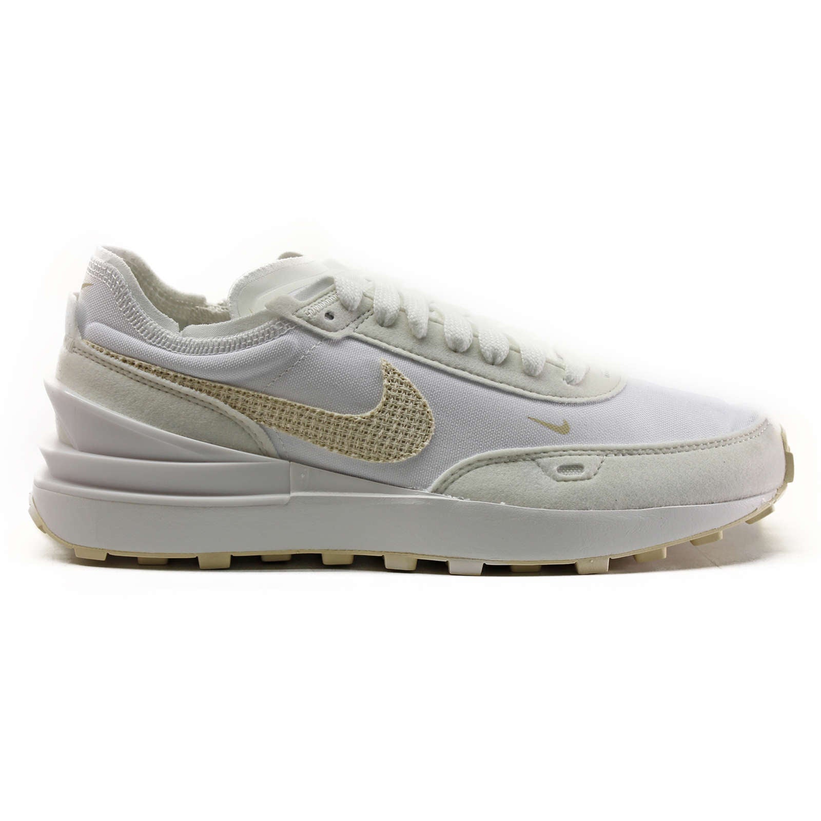 Nike Waffle One ESS Leather Textile Women's Low-Top Trainers#color_summit white fossil