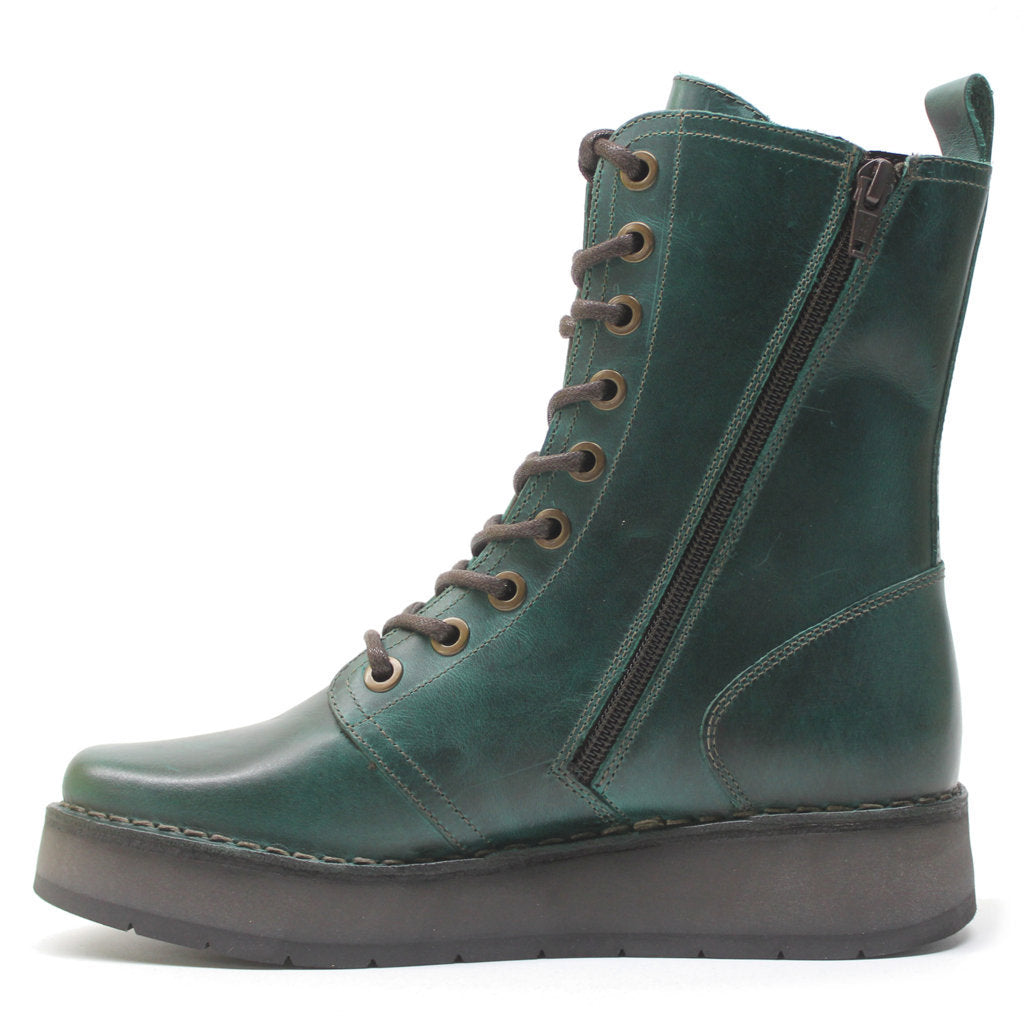 Fly London RAMI043FLY Leather Womens Boots#color_shamrock green