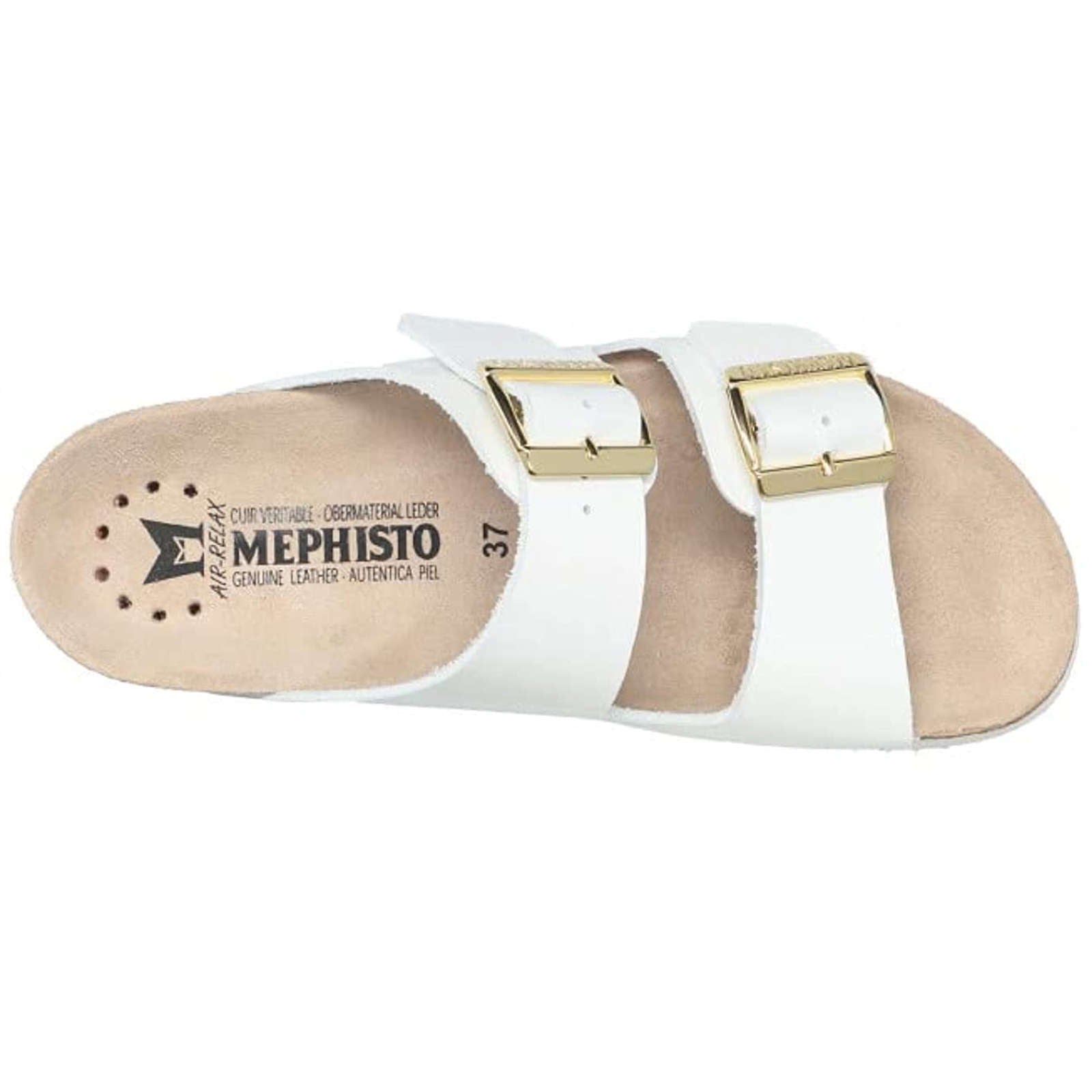 Mephisto Hester Patent Leather Womens Sandals#color_white