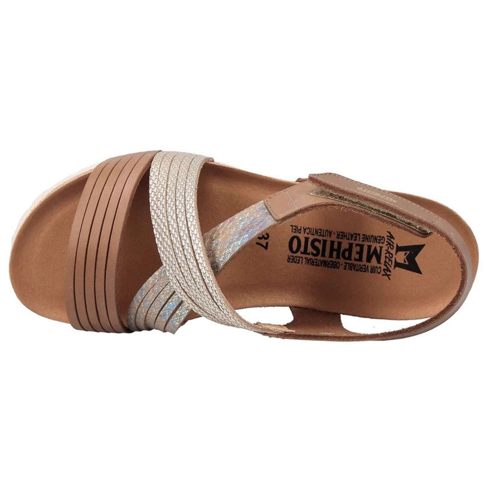 Mephisto Renza Leather Womens Sandals#color_camel
