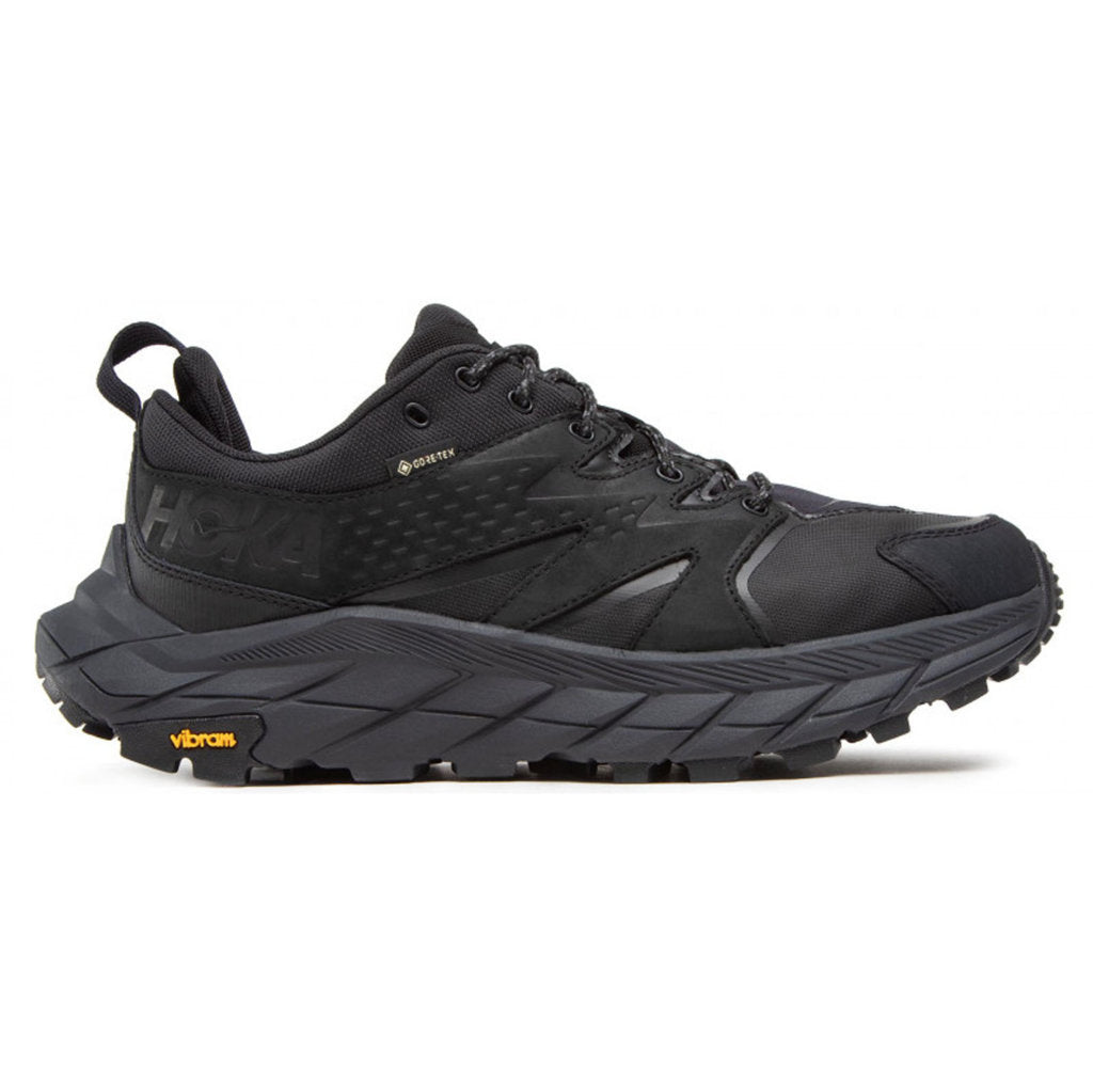 Hoka One One Anacapa Low GTX Leather Textile Mens Trainers#color_black black