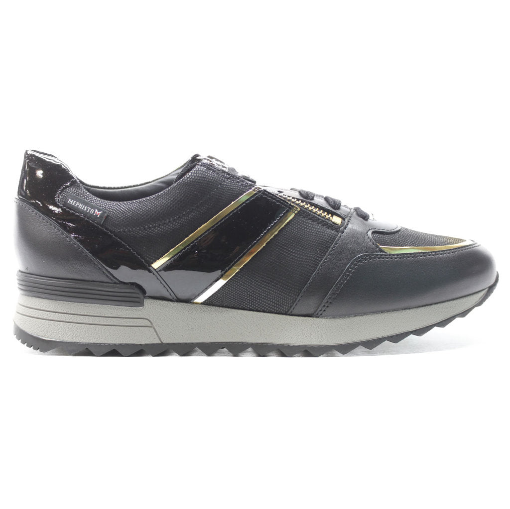 Mephisto Toscana Leather Textile Womens Trainers#color_black