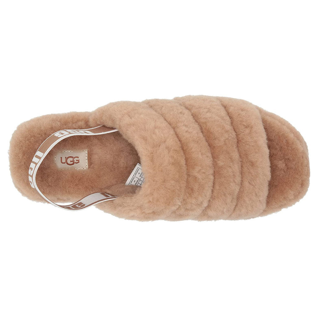 UGG Fluff Yeah Slide Suede Sheepskin Women's Sandals#color_chestnut