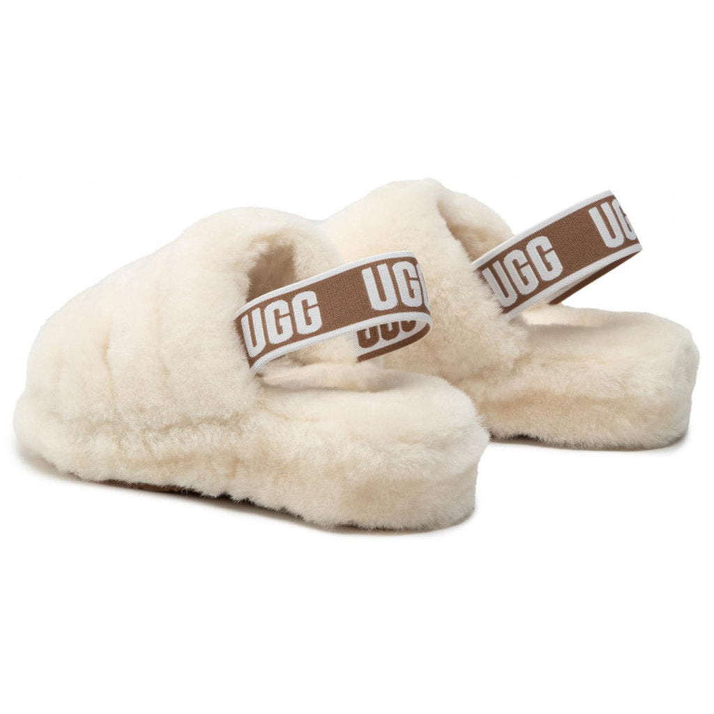 UGG Fluff Yeah Slide Suede Sheepskin Women's Sandals#color_natural