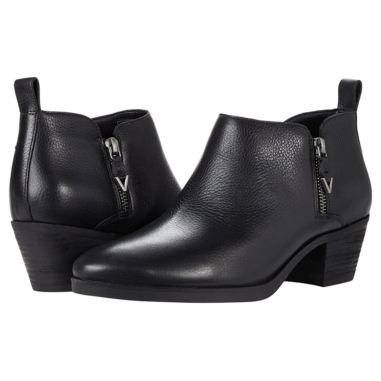 Vionic Cecily Leather Women's Heeled Ankle Boots#color_black