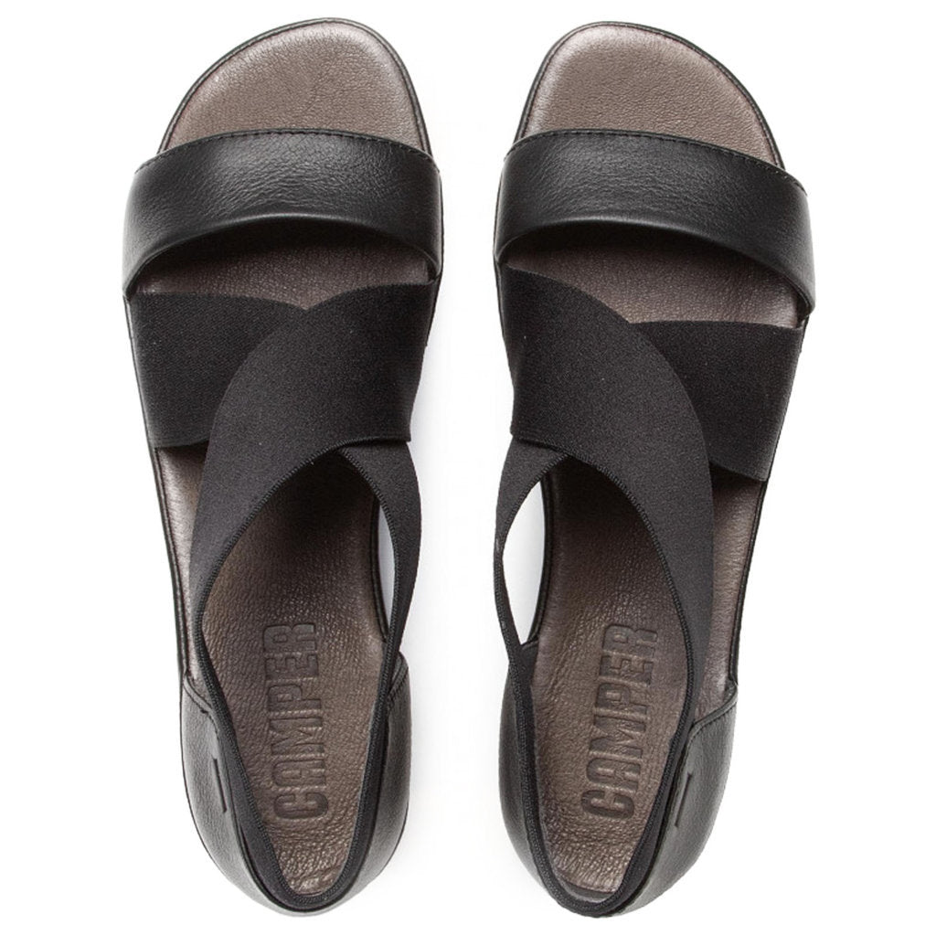 Camper Right Calsskin Leather Women's Open Toe Sandals#color_black