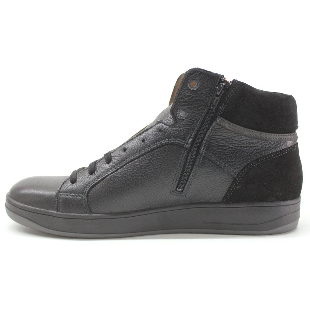 Mephisto Heliot Leather Mens Trainers#color_black