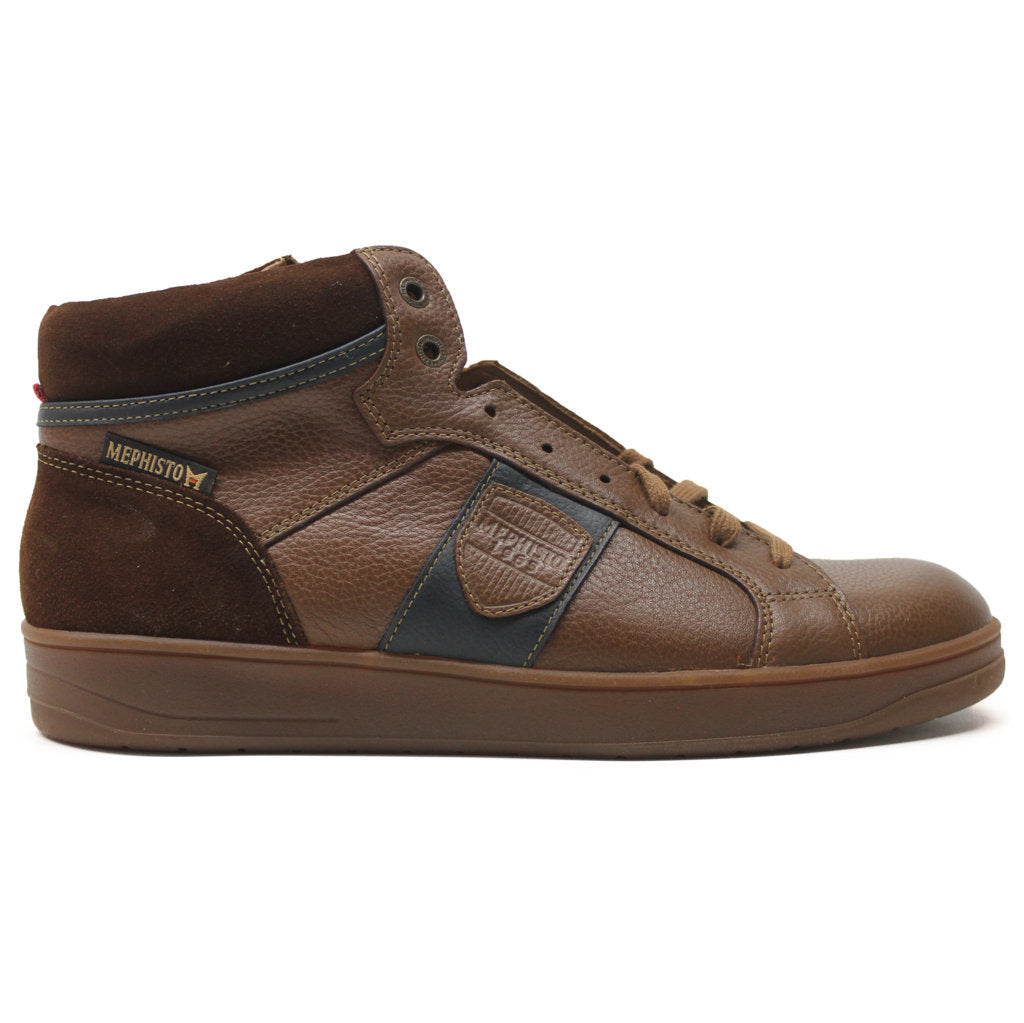 Mephisto Heliot Leather Mens Trainers#color_hazelnut