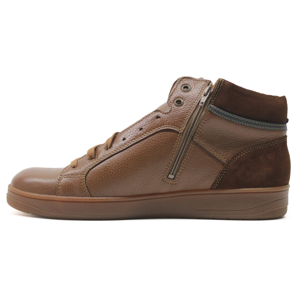 Mephisto Heliot Leather Mens Trainers#color_hazelnut