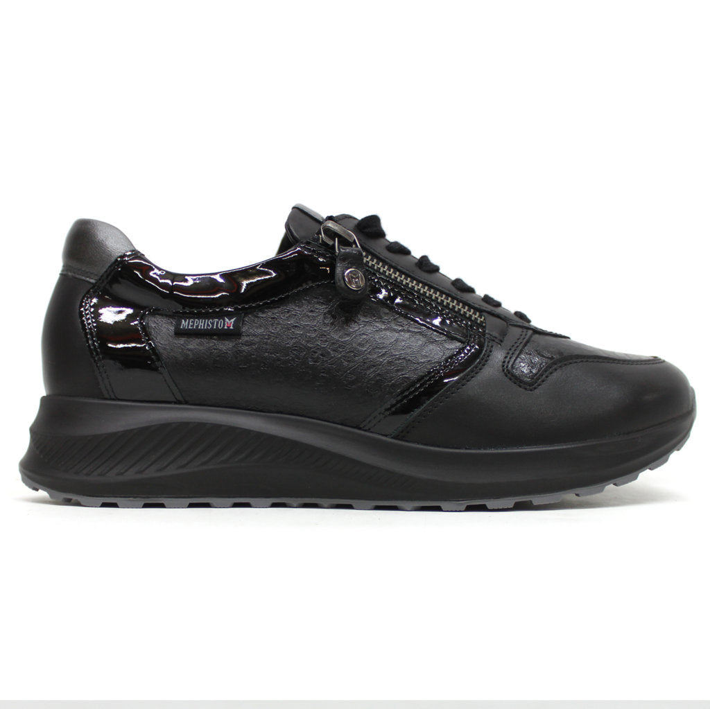 Mephisto Kim Leather Womens Trainers#color_black mix