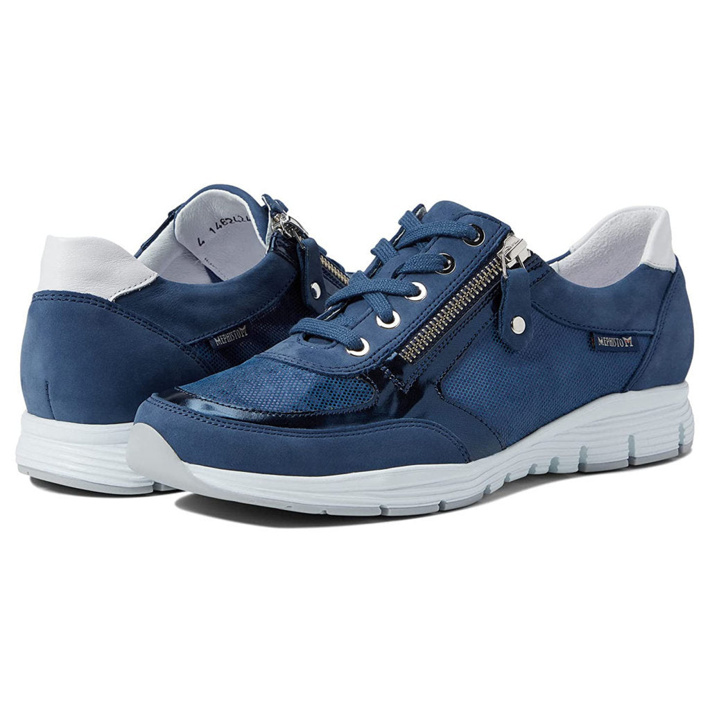 Mephisto Ylona Leather Womens Trainers#color_navy