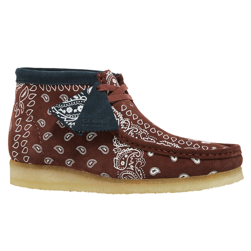Clarks Originals Wallabee Suede Leather Men's Boots#color_brick paisley